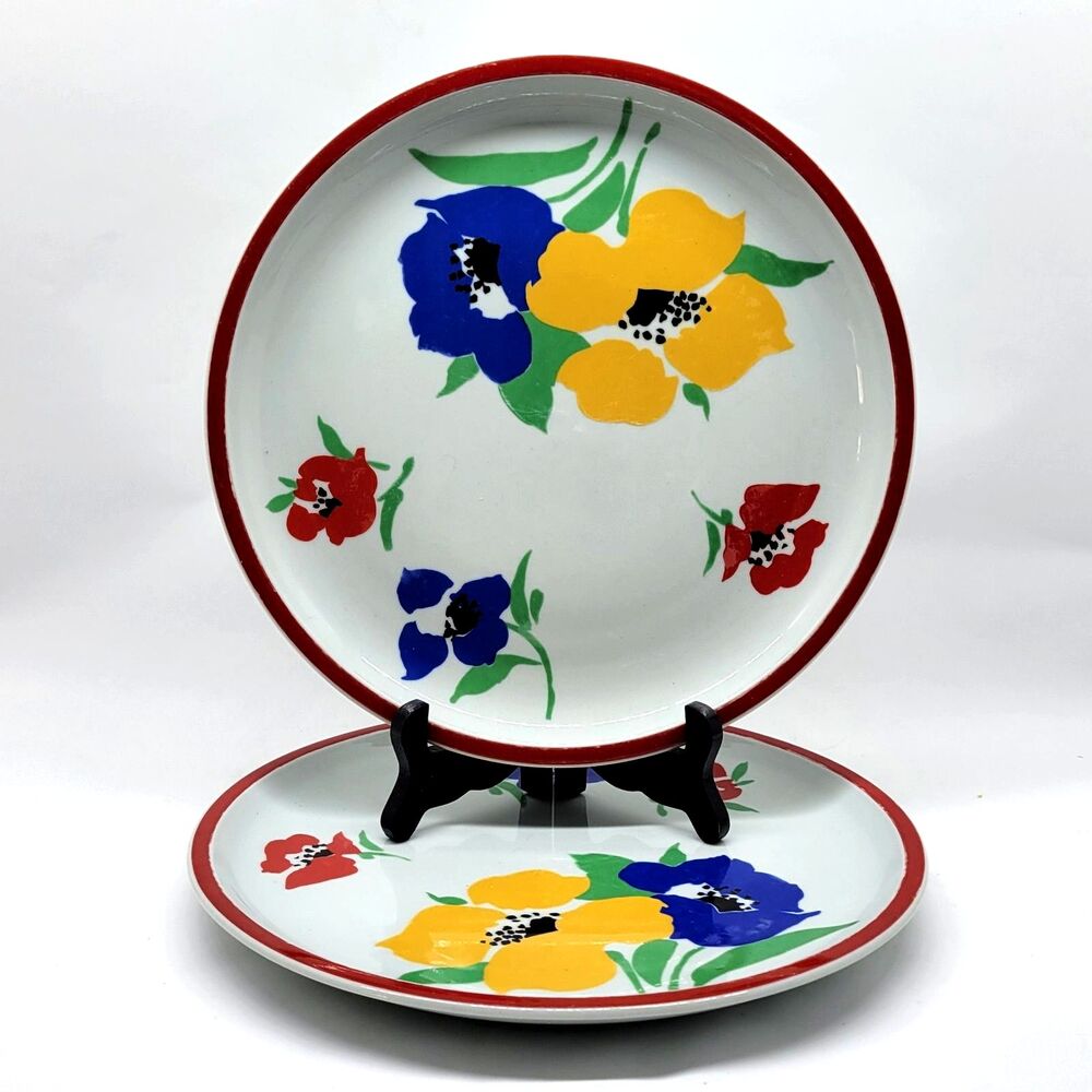 Vista Alegra Portugal For Block Set Of 2 Floral 10.5” Dinner Plates GUC